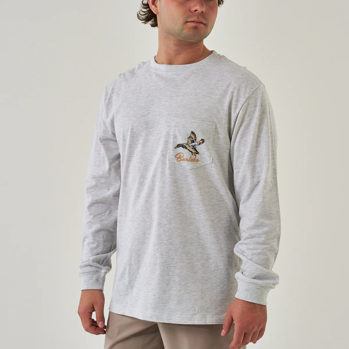 Burlebo Pintail Triangle Duck  Long Sleeve T-Shirt - Ash Grey
