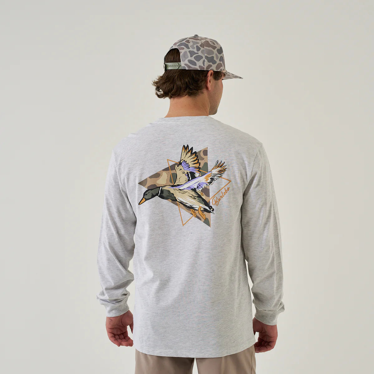 Burlebo Pintail Triangle Duck  Long Sleeve T-Shirt - Ash Grey