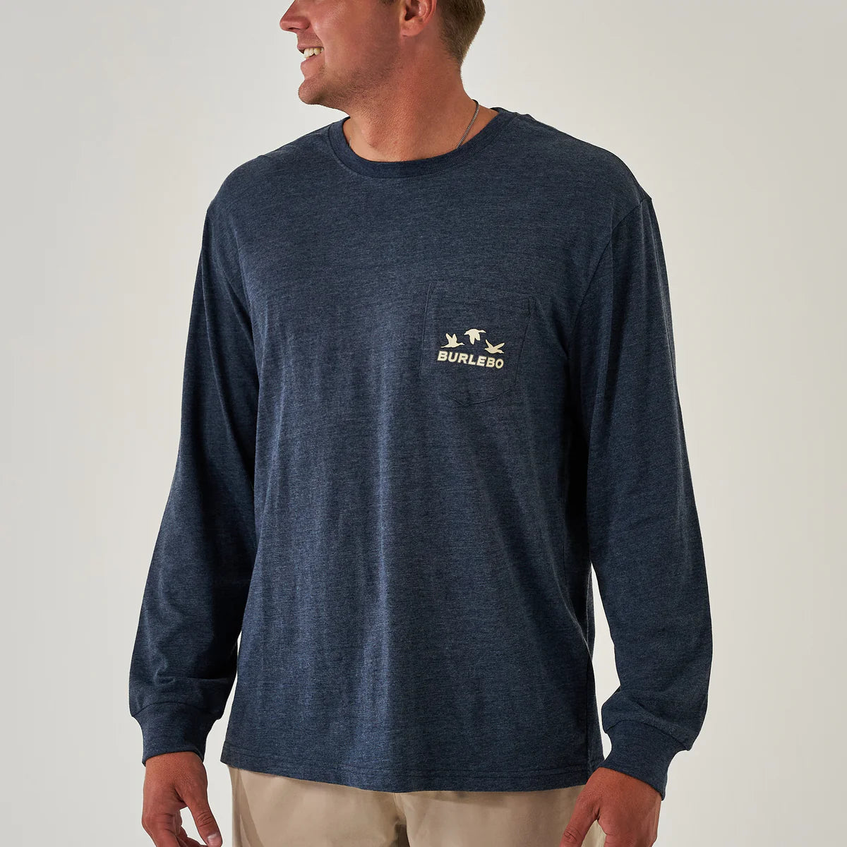 Burlebo Shotgun Long Sleeve T-Shirt - Heather Navy