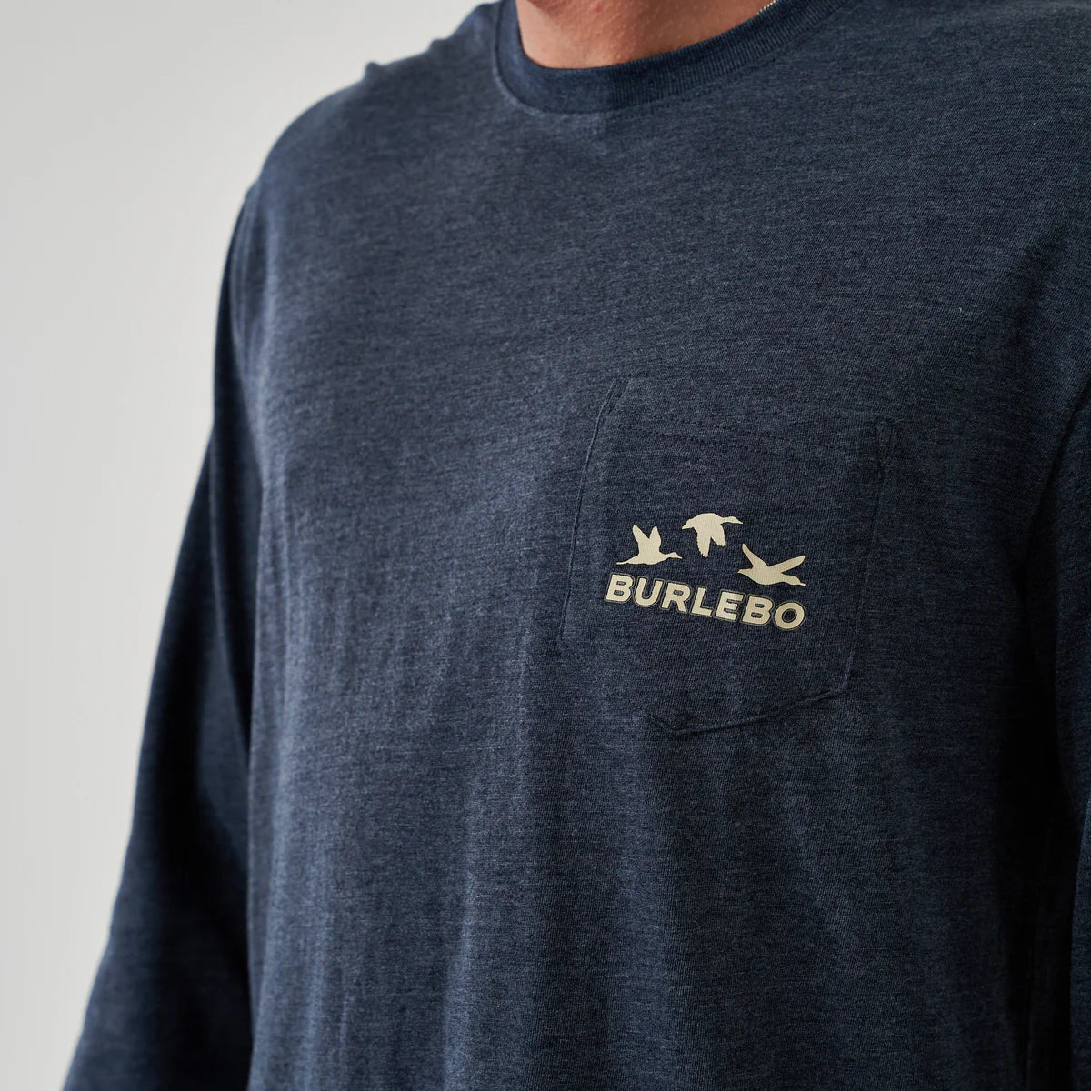 Burlebo Shotgun Long Sleeve T-Shirt - Heather Navy