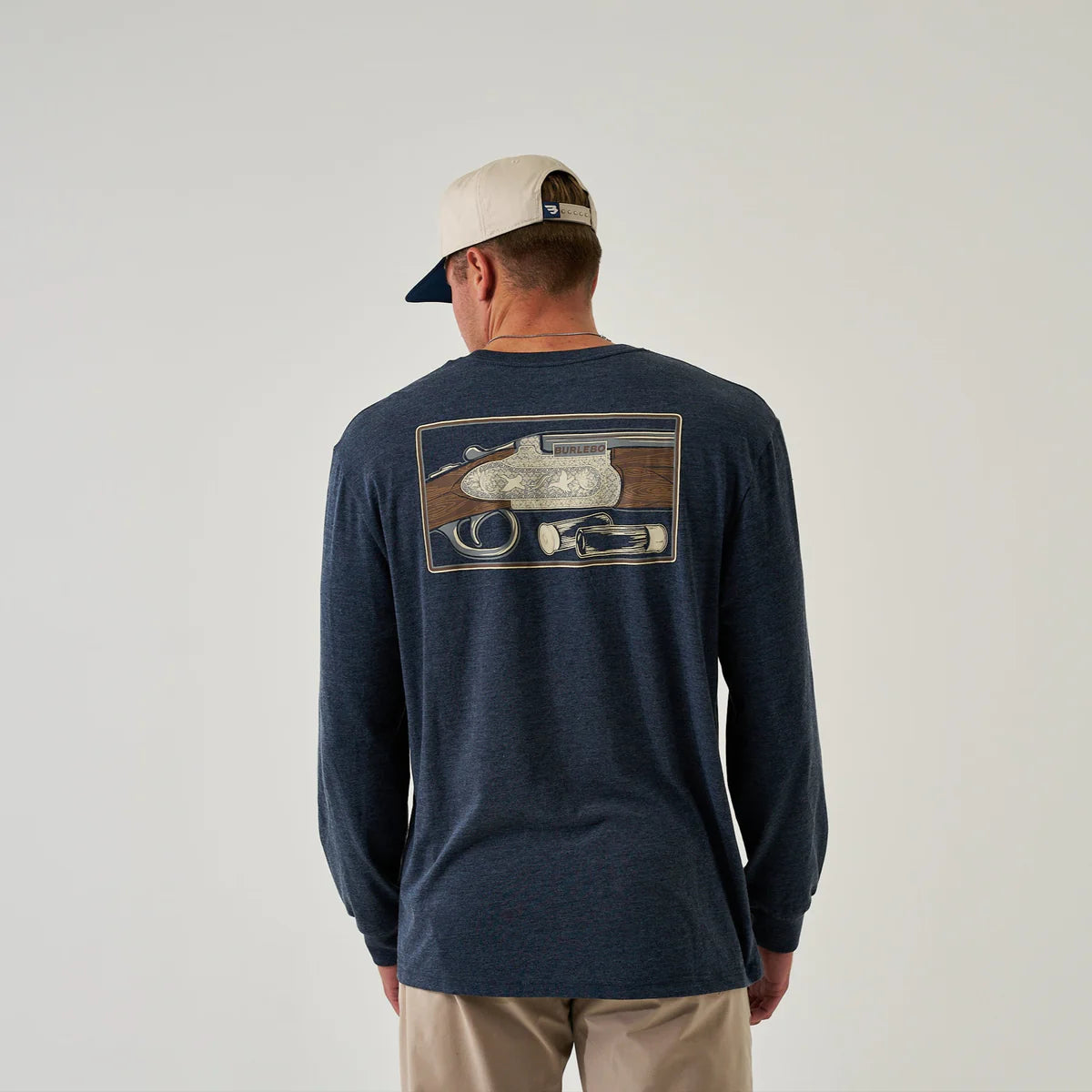 Burlebo Shotgun Long Sleeve T-Shirt - Heather Navy