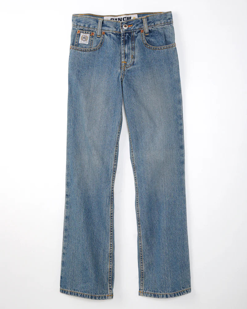 Cinch Little's Boy's White Label Jeans in Medium Stone Wash