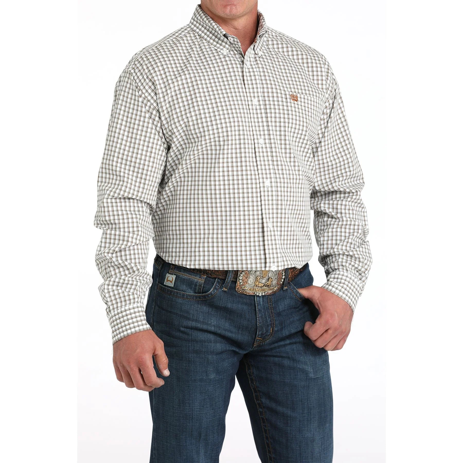 Men's Cinch Plaid Button Up Long Sleeve Shirt