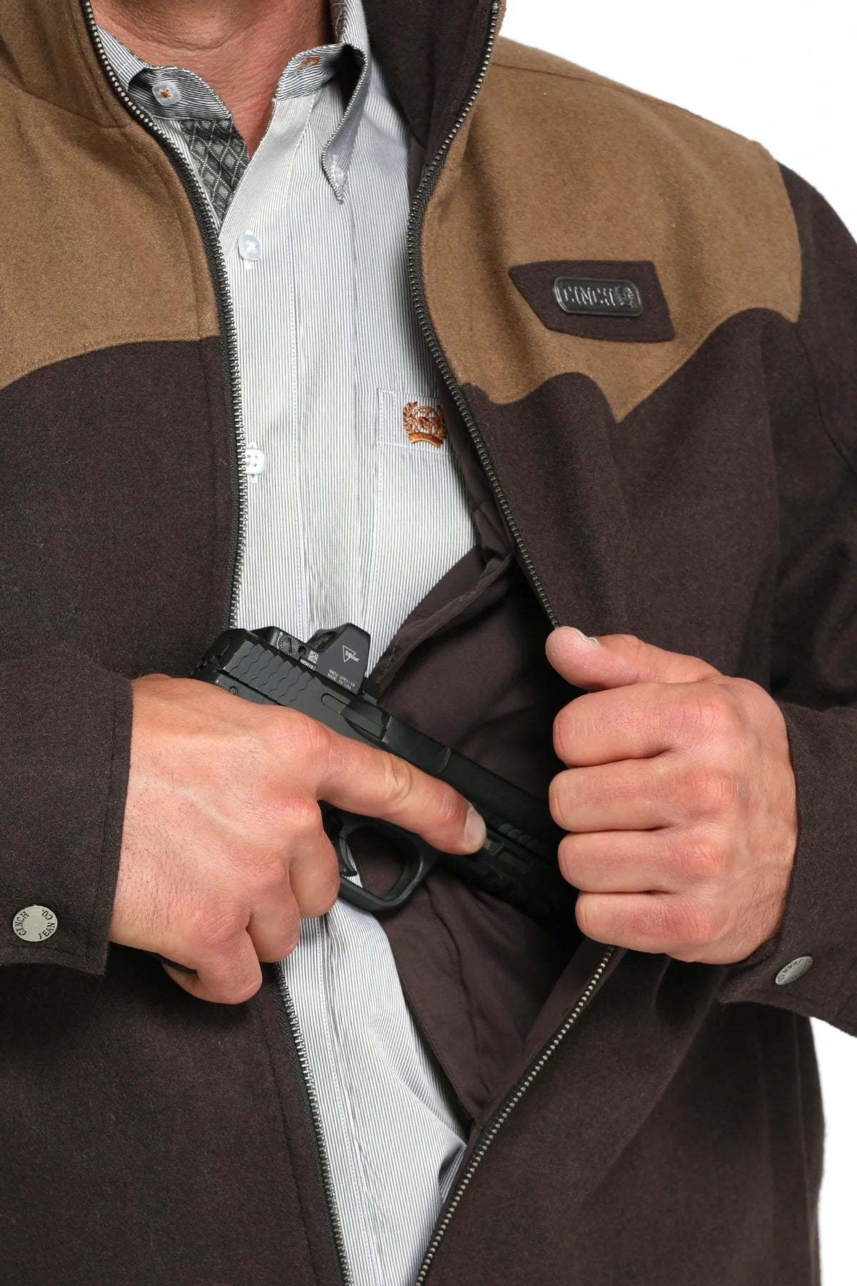Men's Cinch Concealed Carry Wooly Brown Jacket