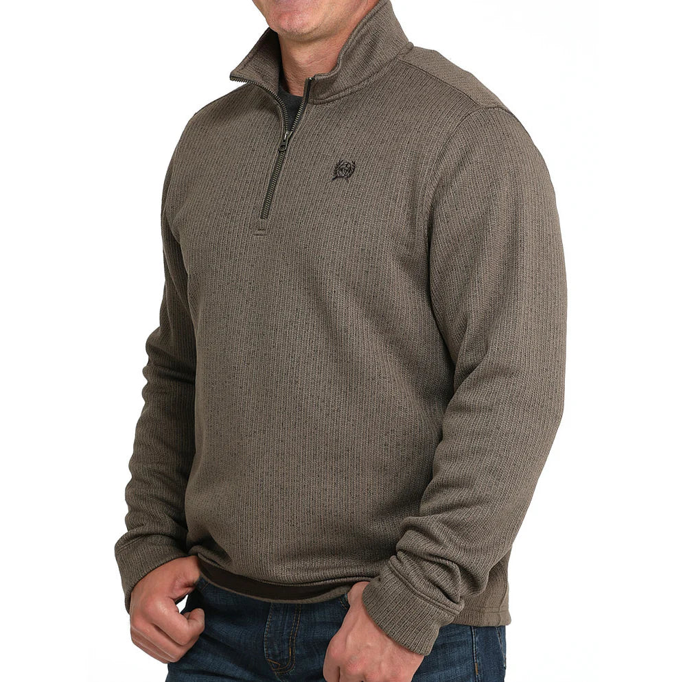 Men's Cinch 1/4 Zip Brown Pullover