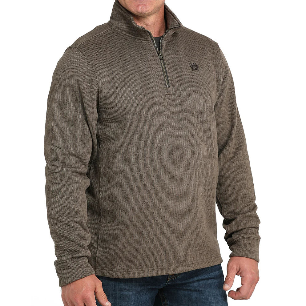 Men's Cinch 1/4 Zip Brown Pullover