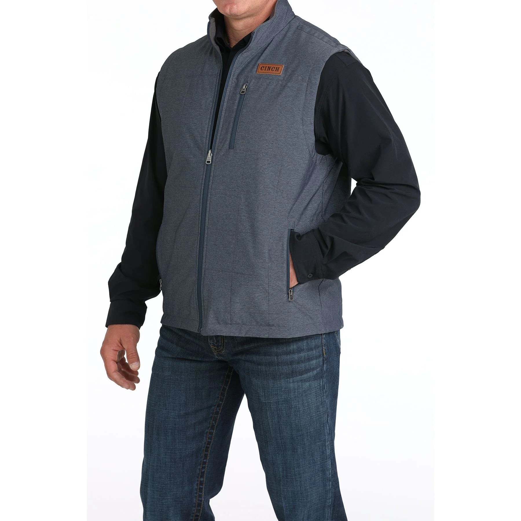 Men's Cinch Reversible Navy and Gray Vest