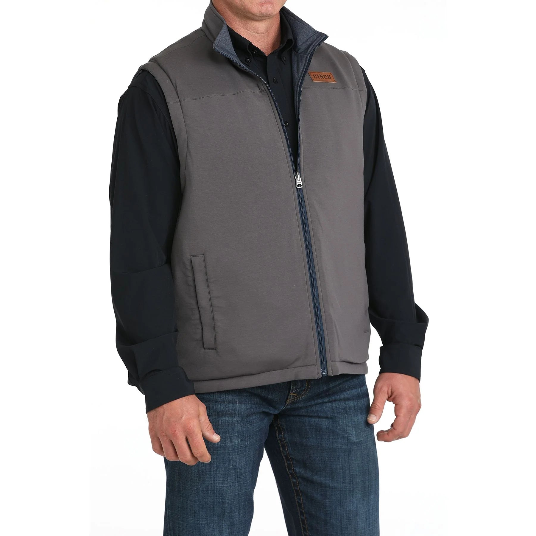 Men's Cinch Reversible Navy and Gray Vest