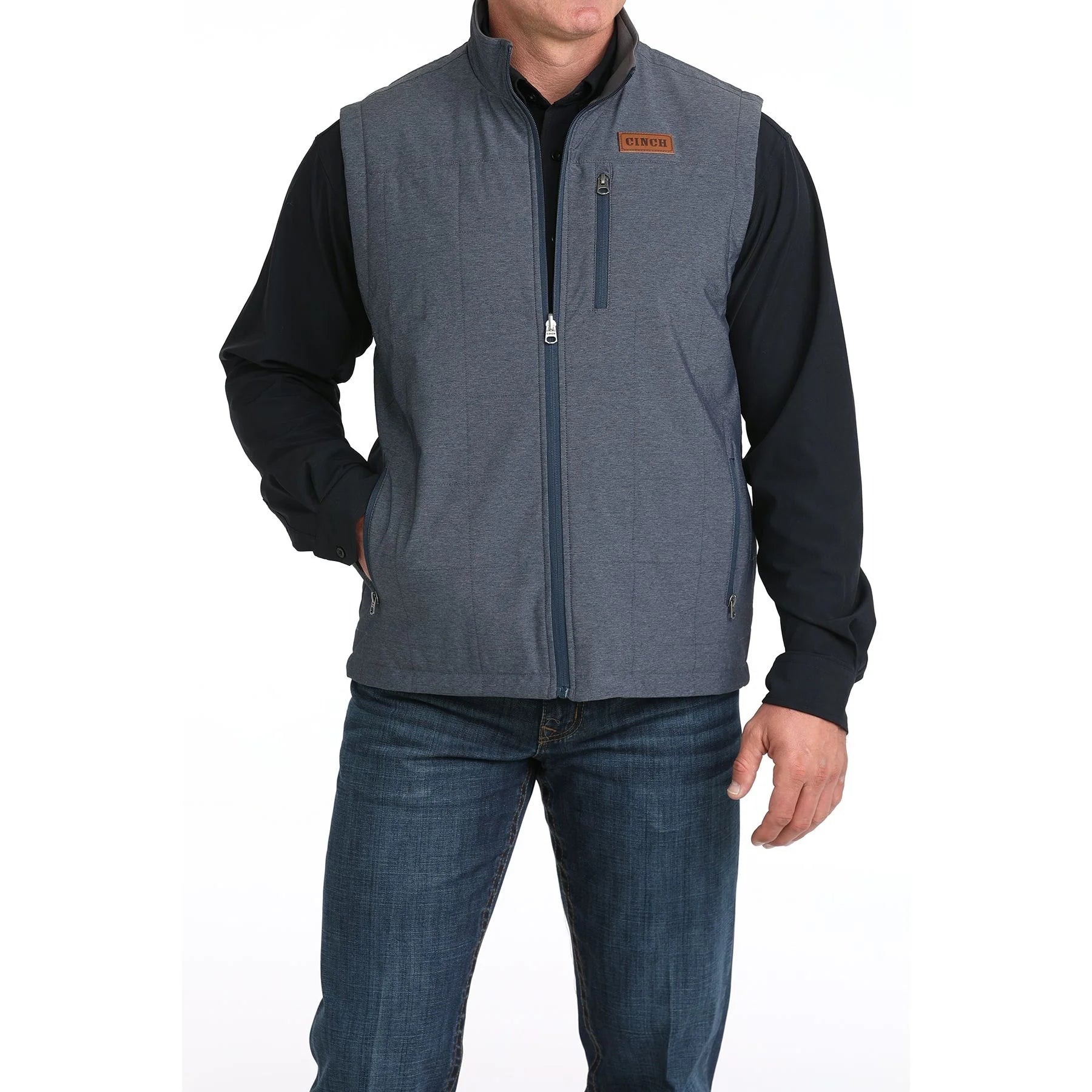 Men's Cinch Reversible Navy and Gray Vest