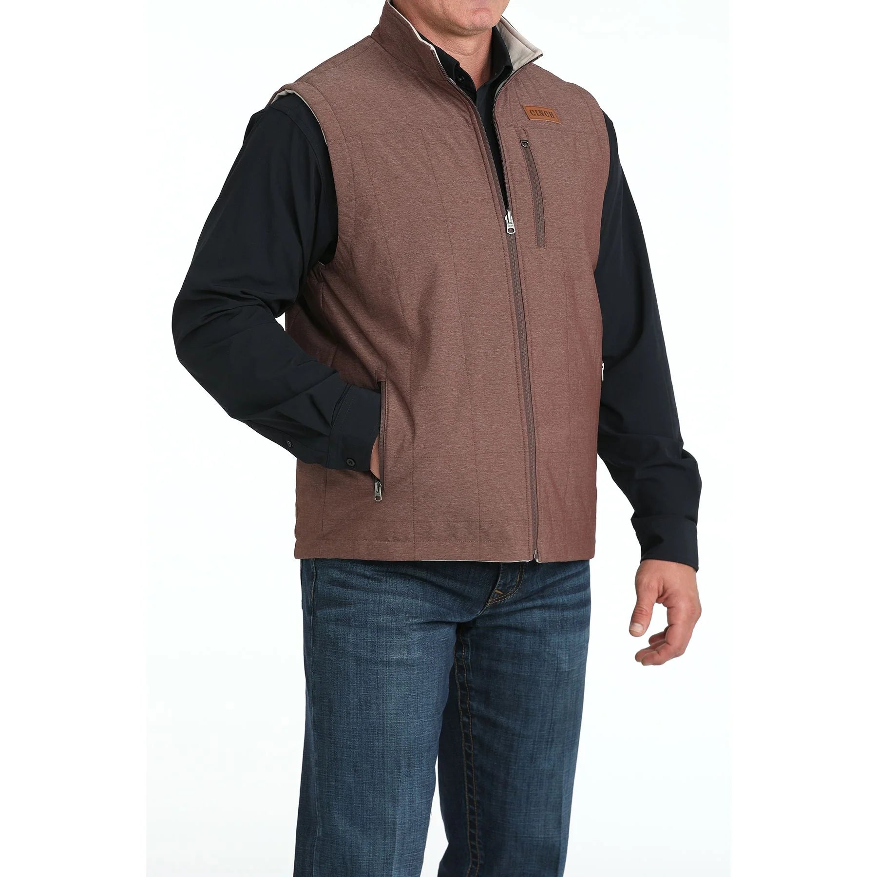Men's Cinch Reversible Burgundy/Cream Vest