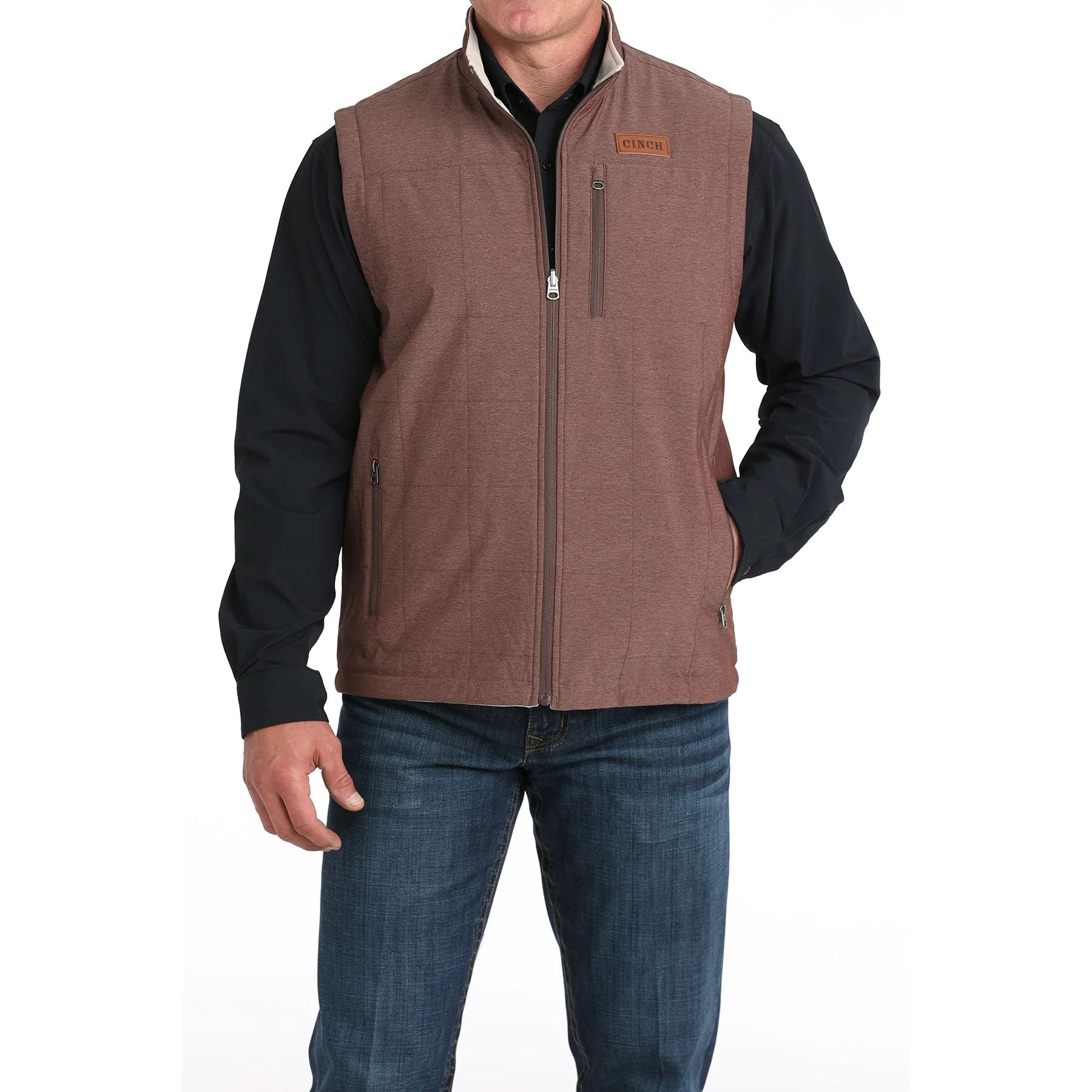 Men's Cinch Reversible Burgundy/Cream Vest