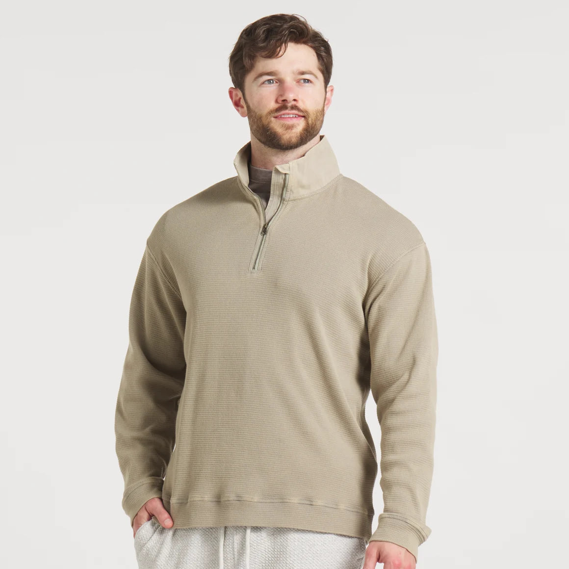 Southern Marsh | Copperton Waffle Vintage Pullover in Taupe