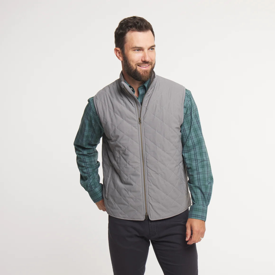 Southern Marsh | Madison Quilted Vest in Gray