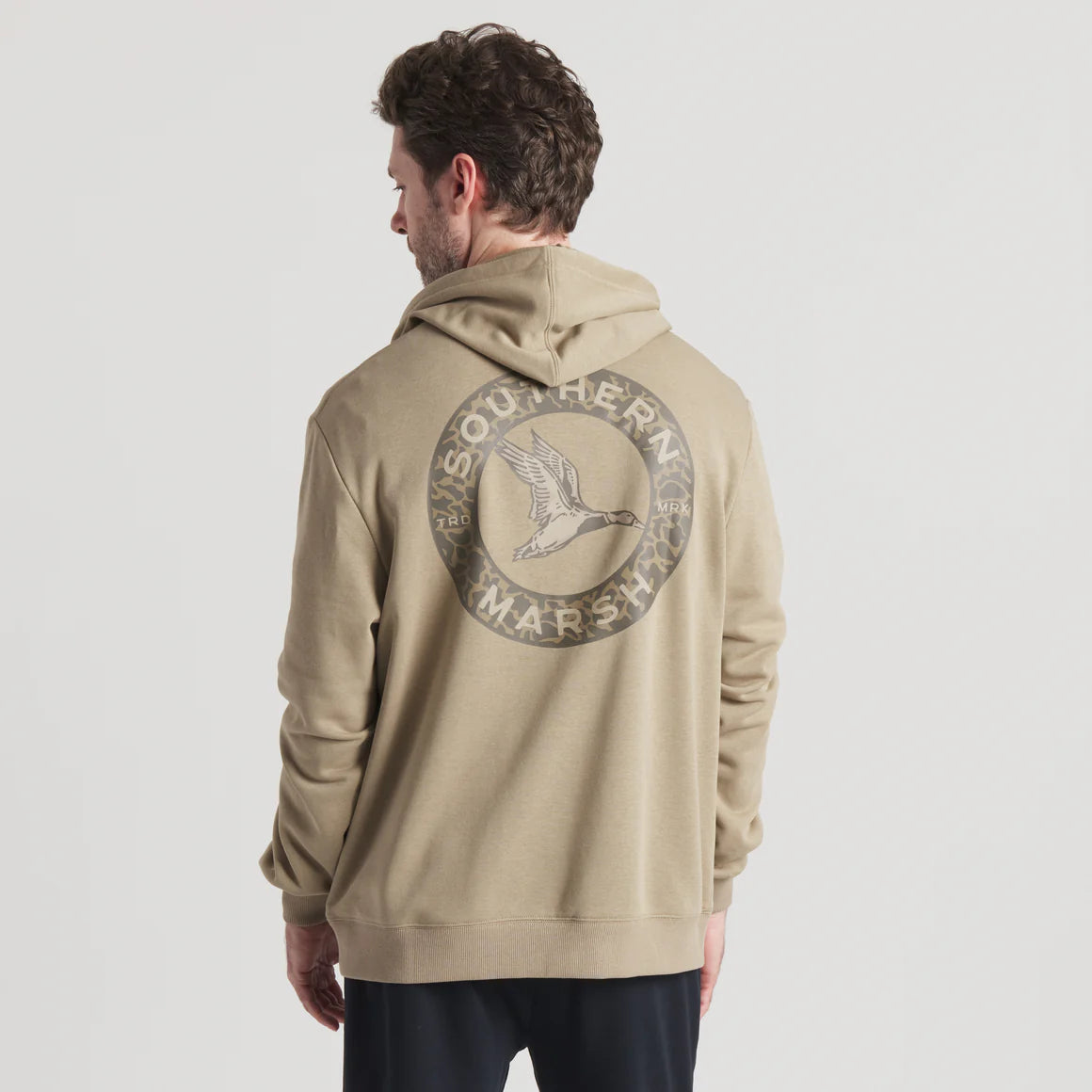 Men's Southern Marsh Surfside Hoodie - Inflight Camo in Khaki
