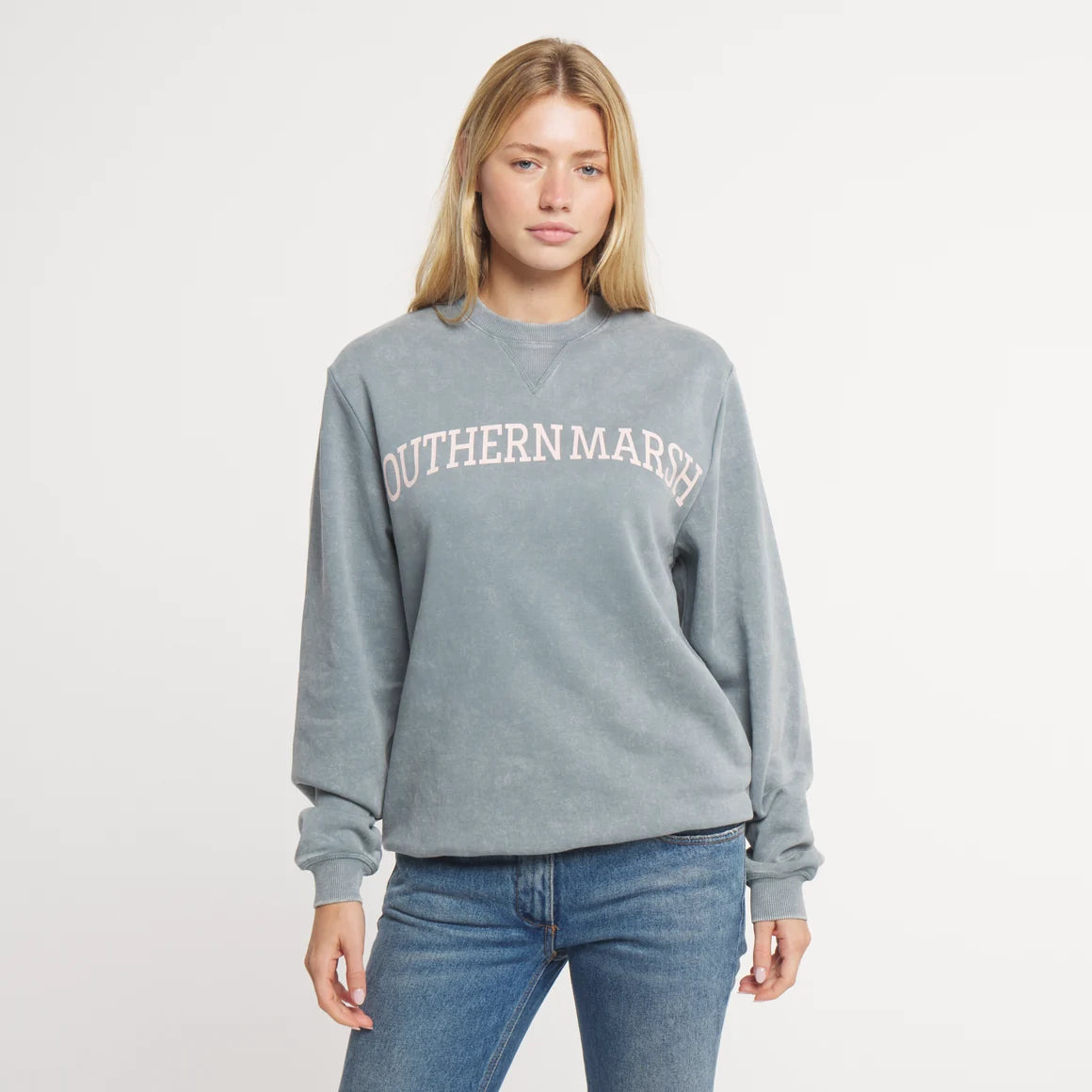 Southern Marsh | Varsity Vintage Crew Sweatshirt in Burnt Sage