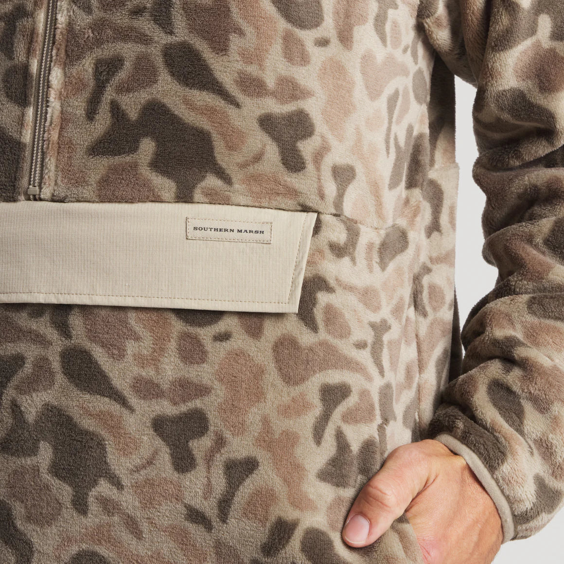 Men's Southern Marsh Wadsworth Fleece Pullover - Retro Camo