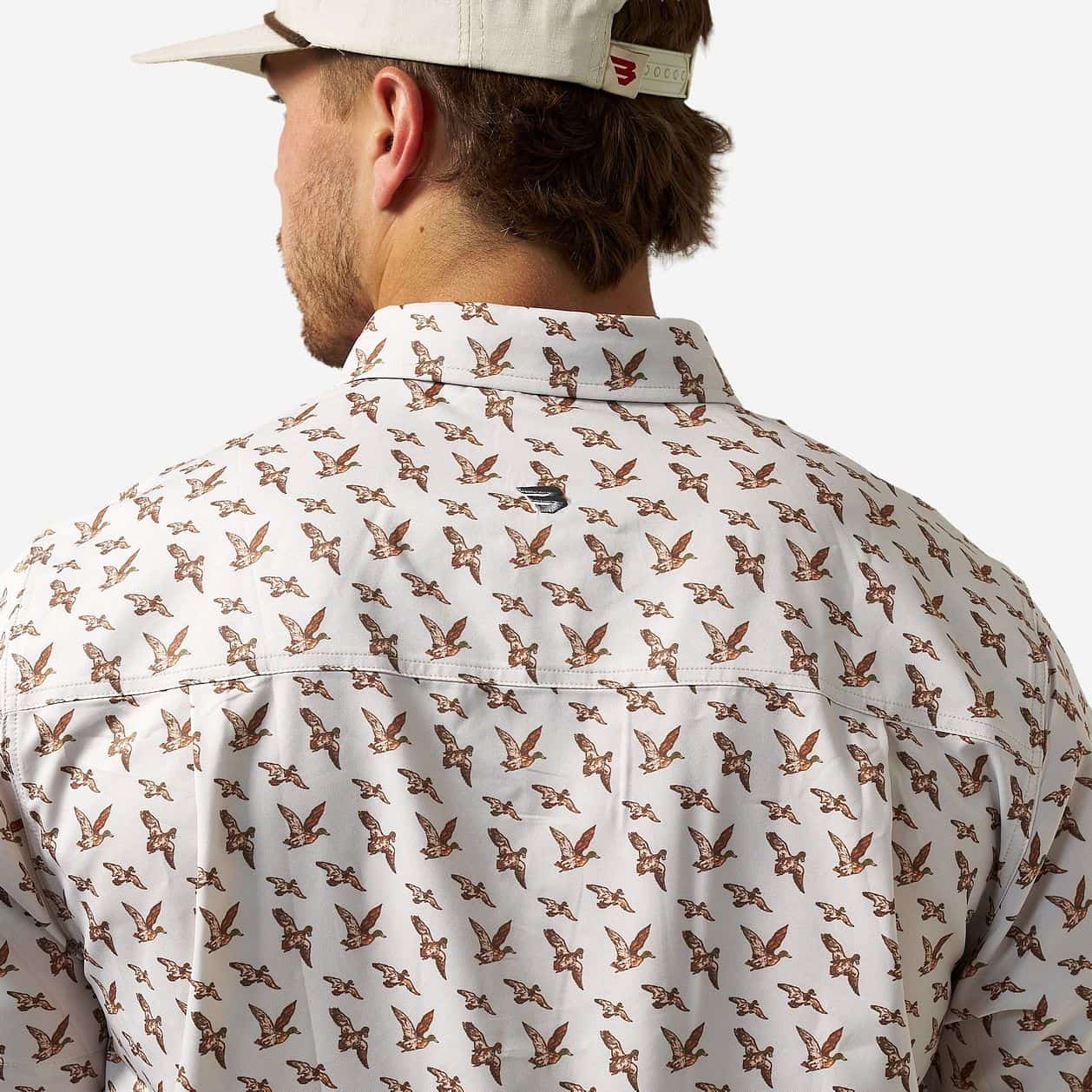Men's Burlebo Performance Button Up - Mallards Flying In