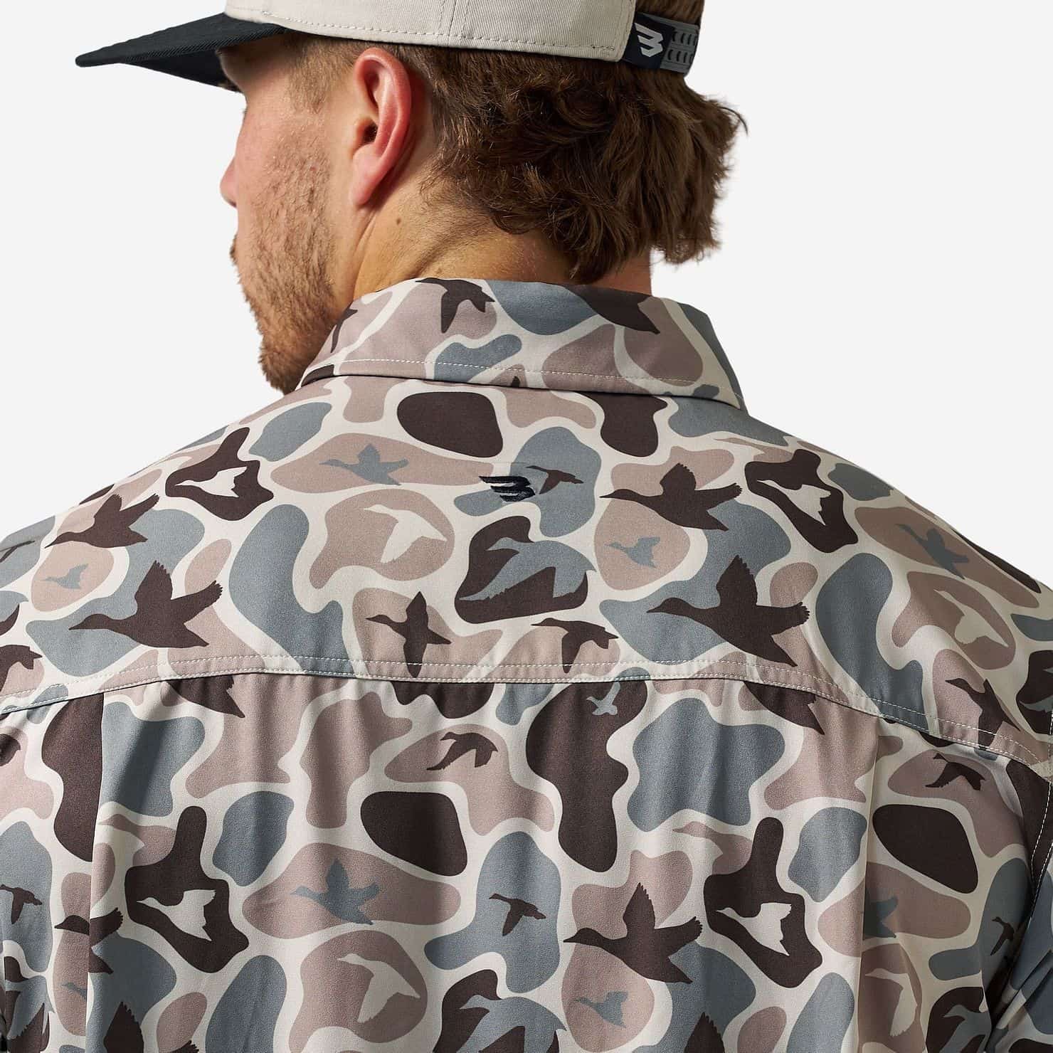 Men's Burlebo Performance Button Up - Mallard Mayhem Camo