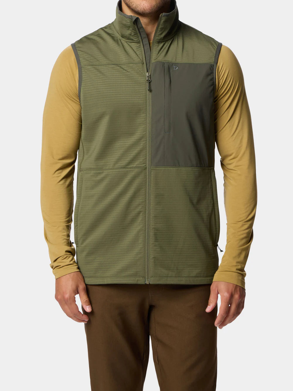 Duck Camp Lightweight Grid Tech Vest in Moss/Raven