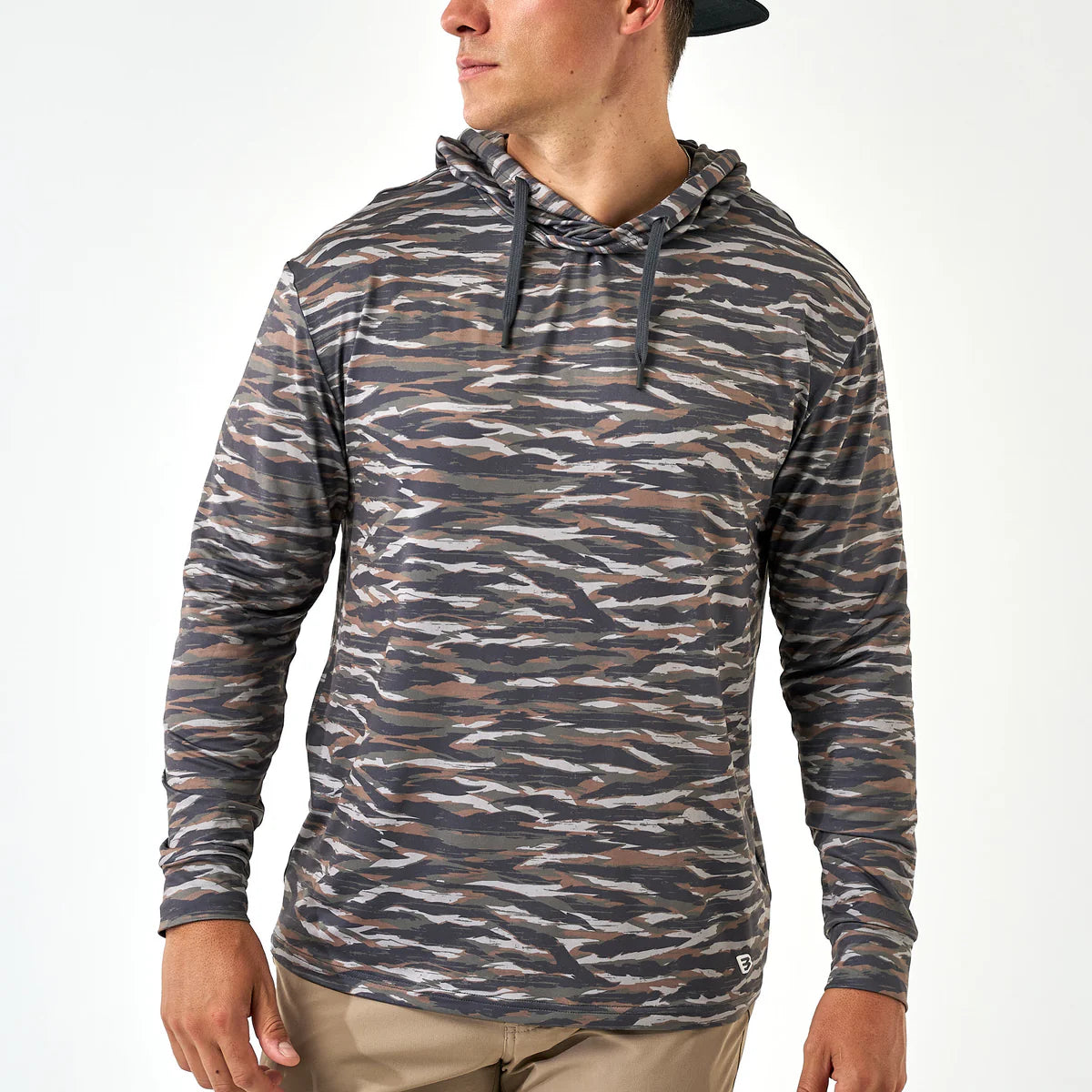 Men's Burlebo Performance Hoodie - Tiger Stripe Camo - Wetland