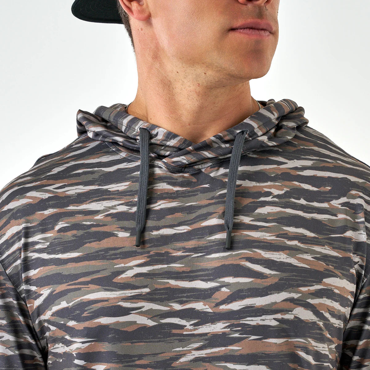 Men's Burlebo Performance Hoodie - Tiger Stripe Camo - Wetland