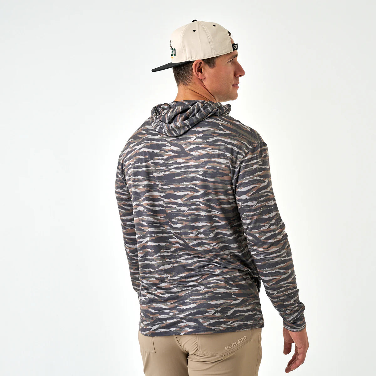 Men's Burlebo Performance Hoodie - Tiger Stripe Camo - Wetland