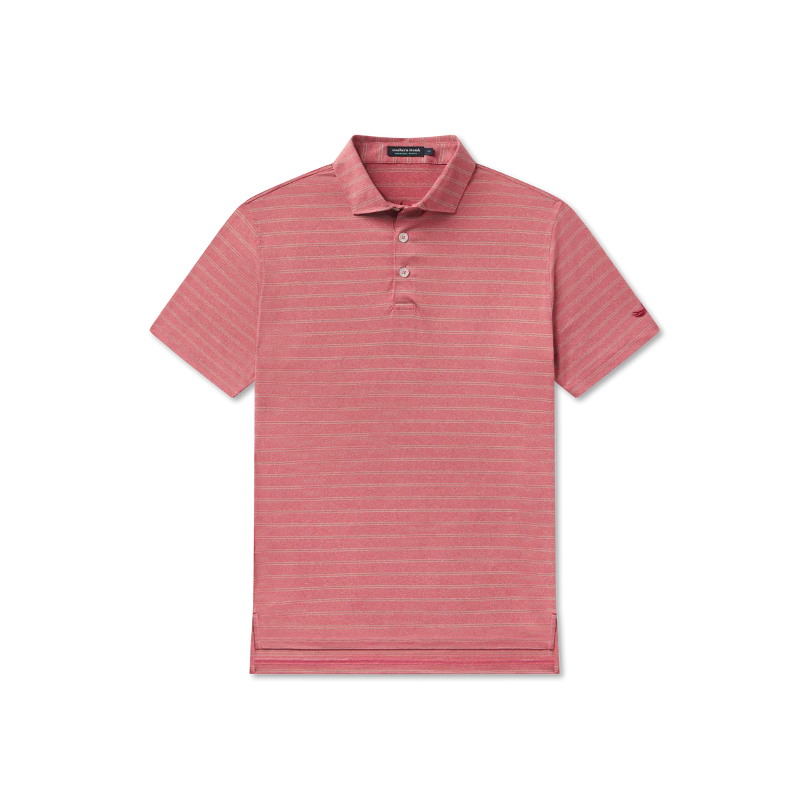 Men's Southern Marsh Newcastle Stripe Featherlight Polo in Rhubarb