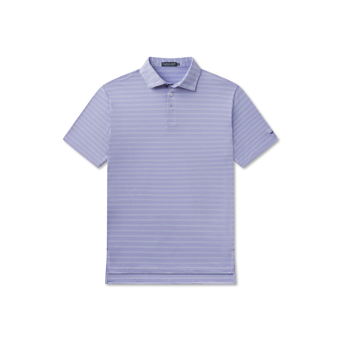 Men's Southern Marsh Newcastle Stripe Featherlight Polo in Purple
