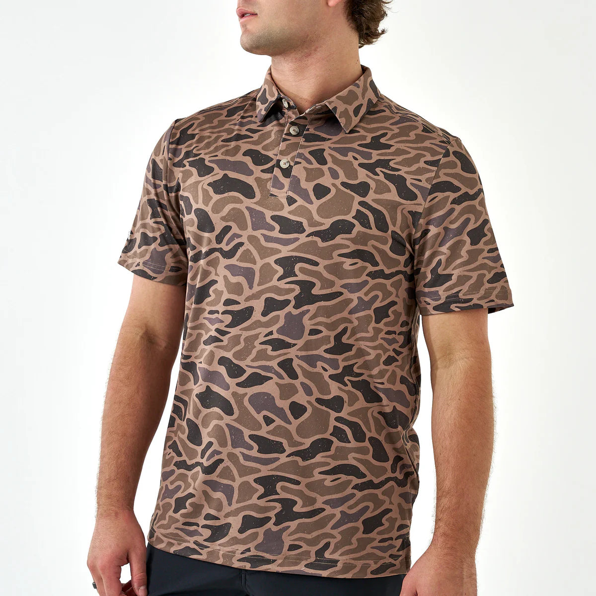 Burlebo Men's Performance Polo in Gauge Camo