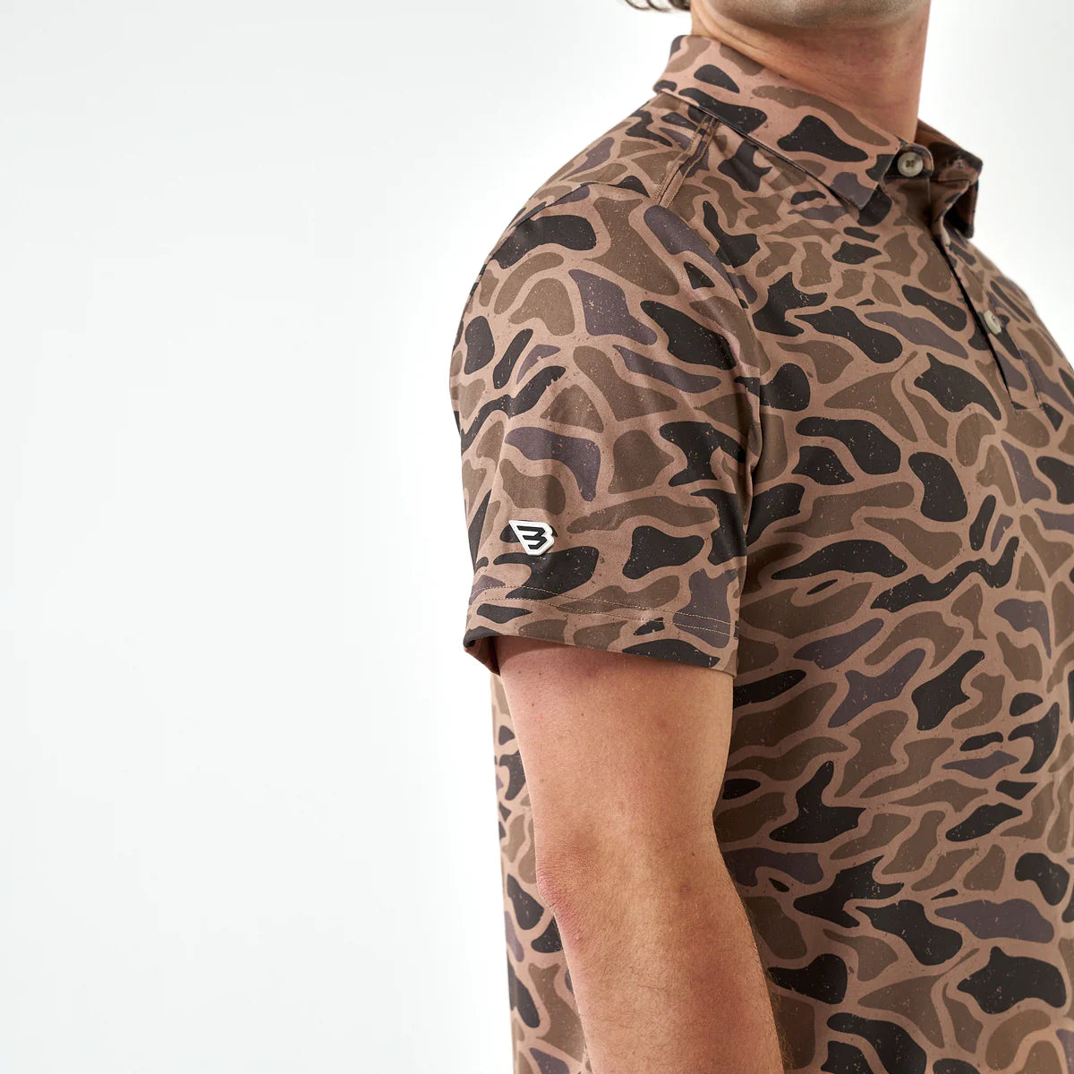 Burlebo Men's Performance Polo in Gauge Camo
