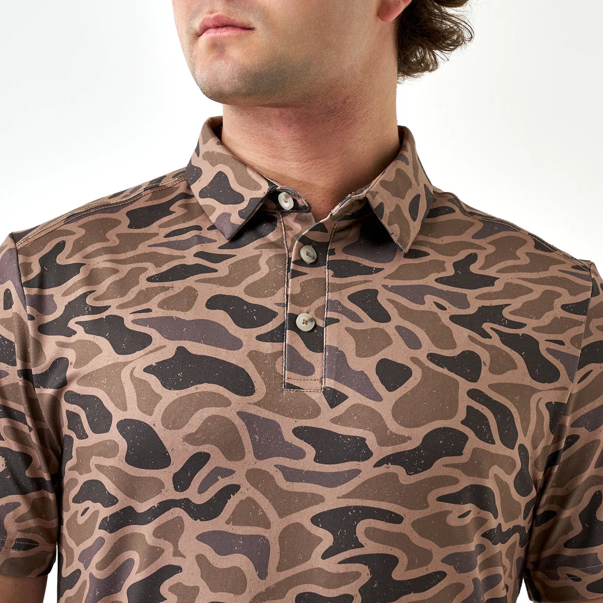 Burlebo Men's Performance Polo in Gauge Camo