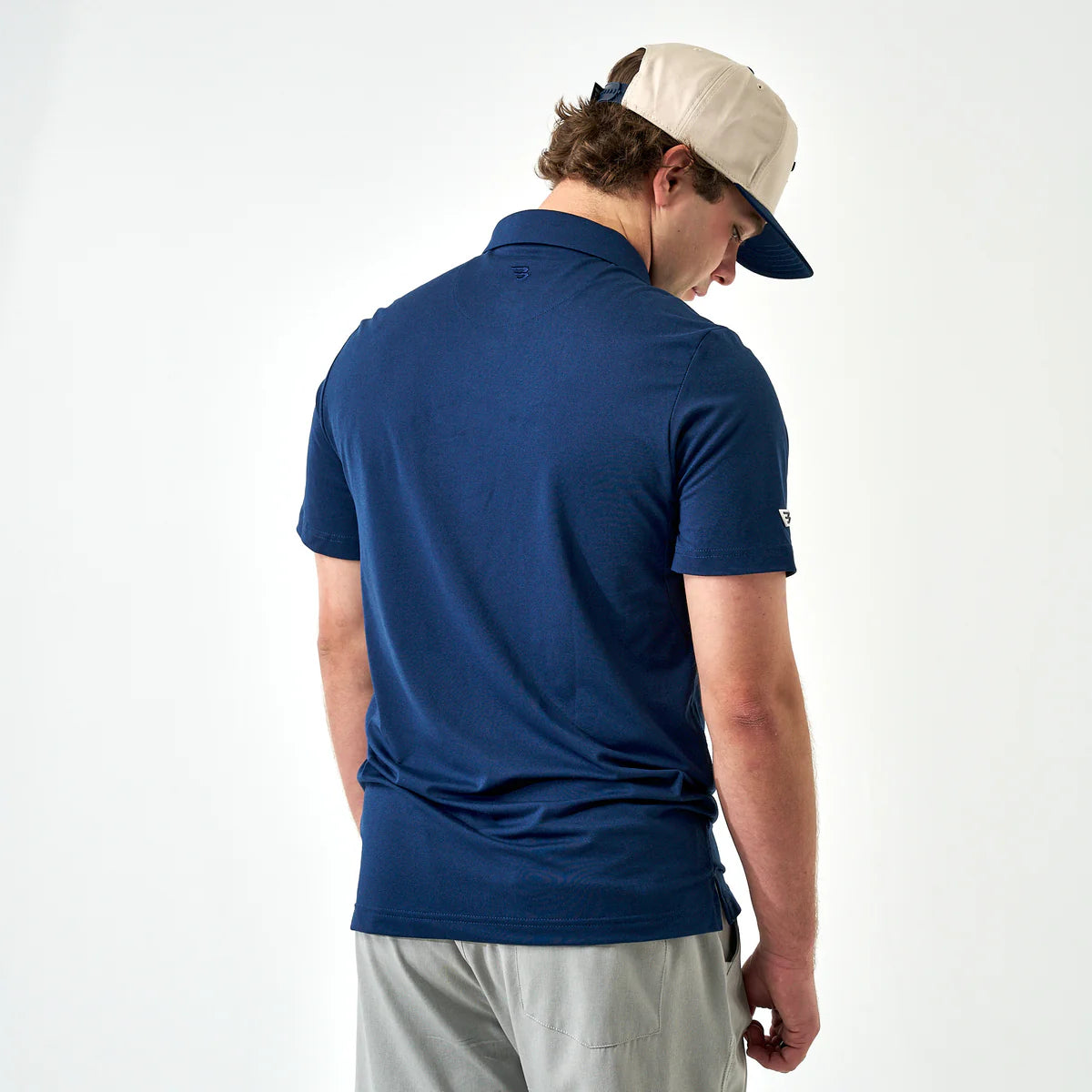 Burlebo Men's Performance Polo in Heather Navy