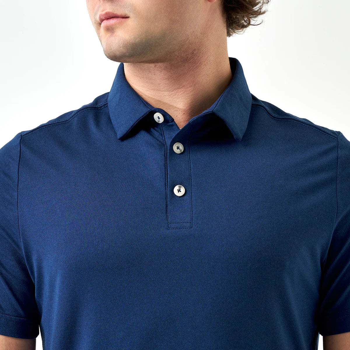 Burlebo Men's Performance Polo in Heather Navy