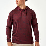 Burlebo Performance Hoodie - Maroon Texas Camo