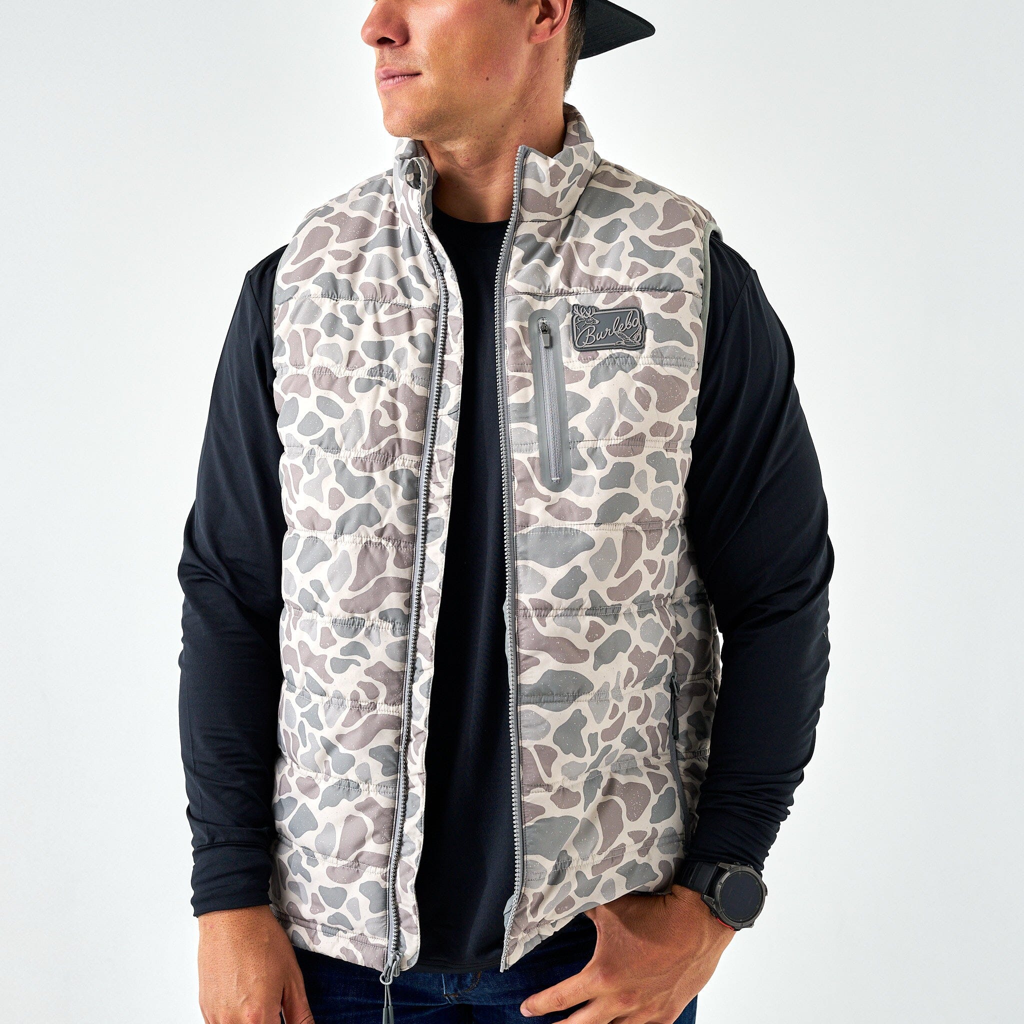Men's Burlebo Puffer Vest - Classic Deer Camo
