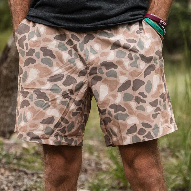 Men's Burlebo 7" Everyday Short - Pintail Camo - Brown Pocket
