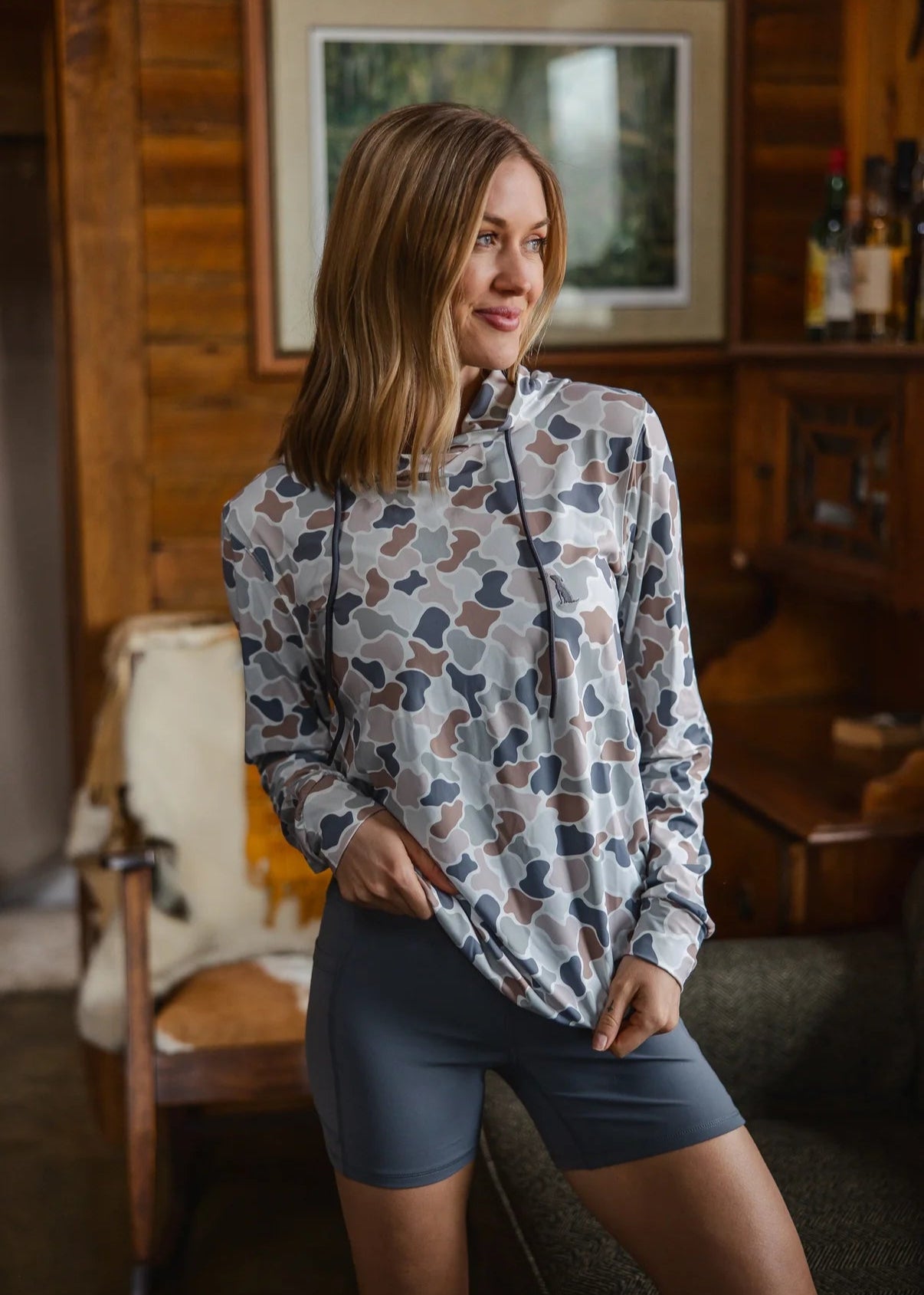 Local Girl Hemlock Hoodie in Forest Camo Flora