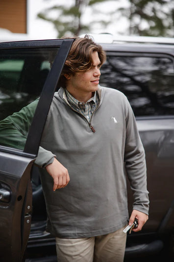 Men's Local Boy Bentley Quarter Zip in Smoke