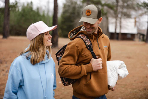 Men's Local Boy Quarter Zip Hoodie in Rust