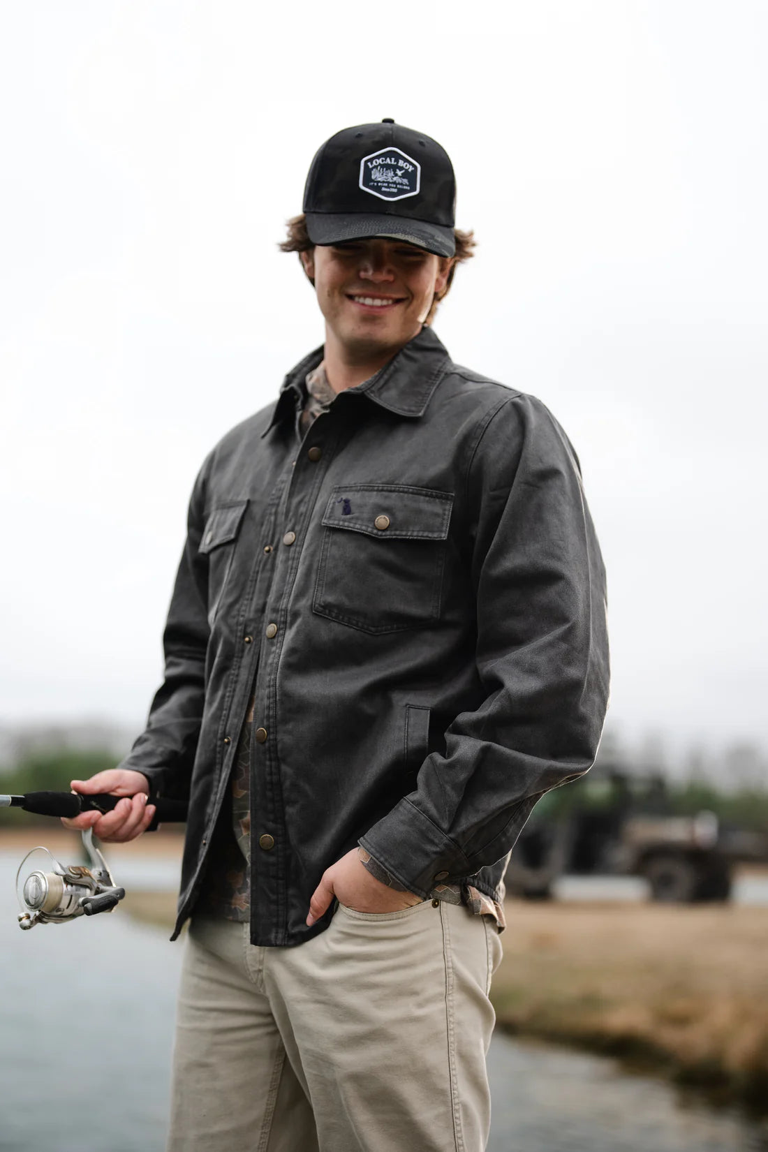 Men's Local Boy Sportsman's Shacket in Dark Brown