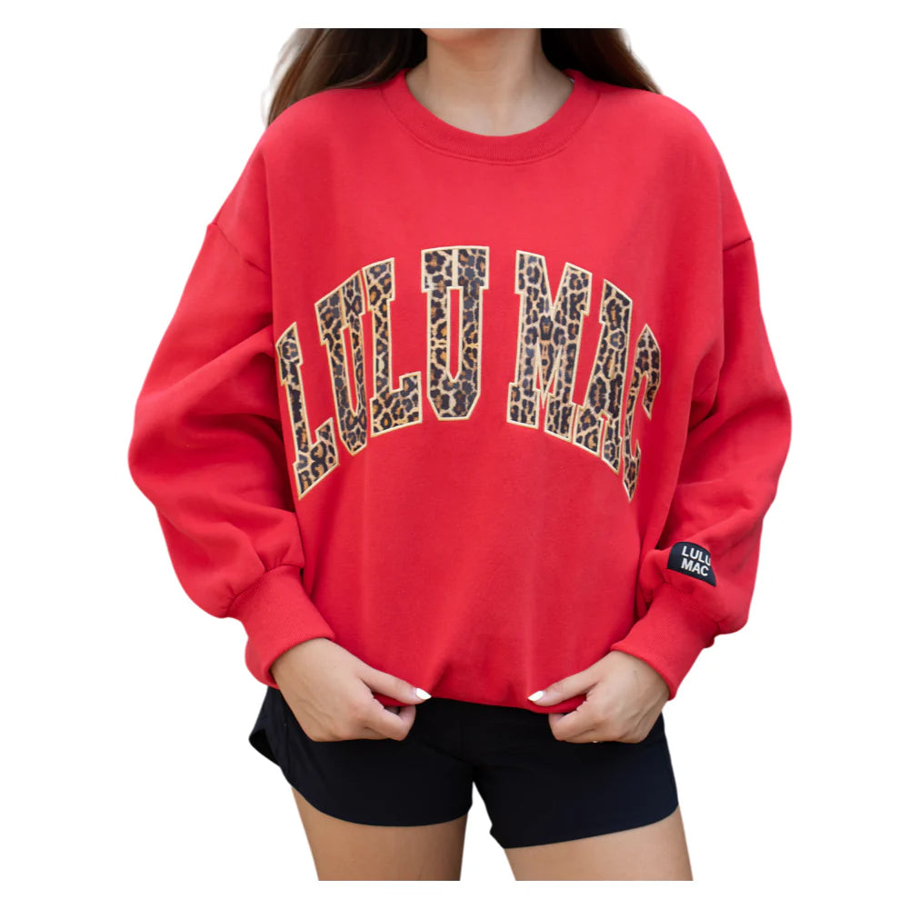 Lulu Mac Sweatshirt in Red Leopard
