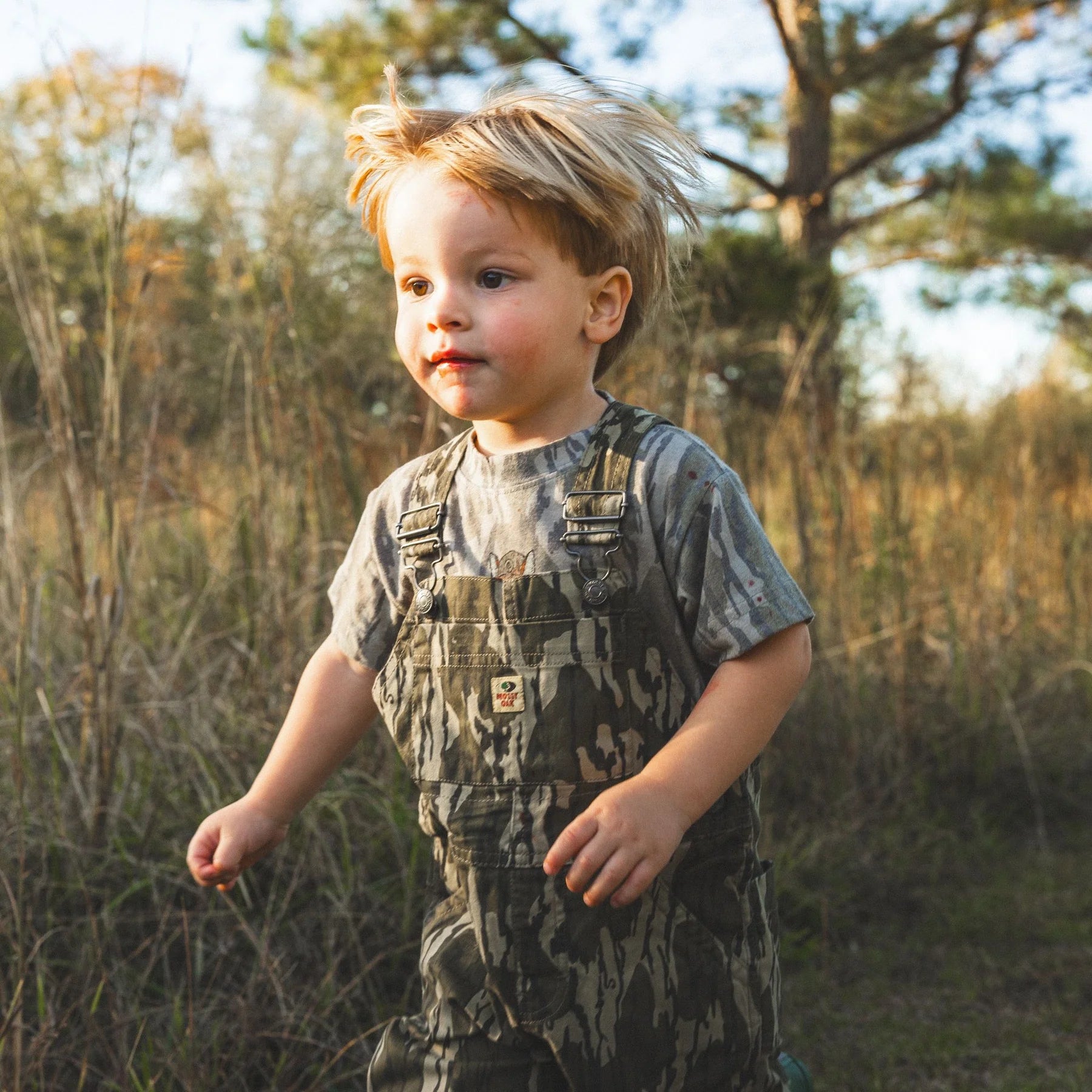 Mossy Oak Cotton Mill Toddler Bib Overall in Bottomland