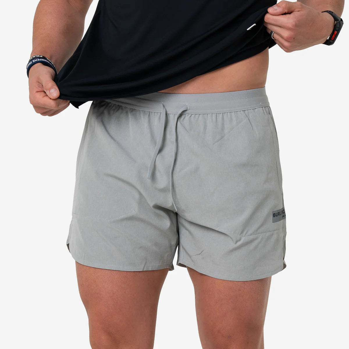 Burlebo Men's Training Short - Heather Light Grey