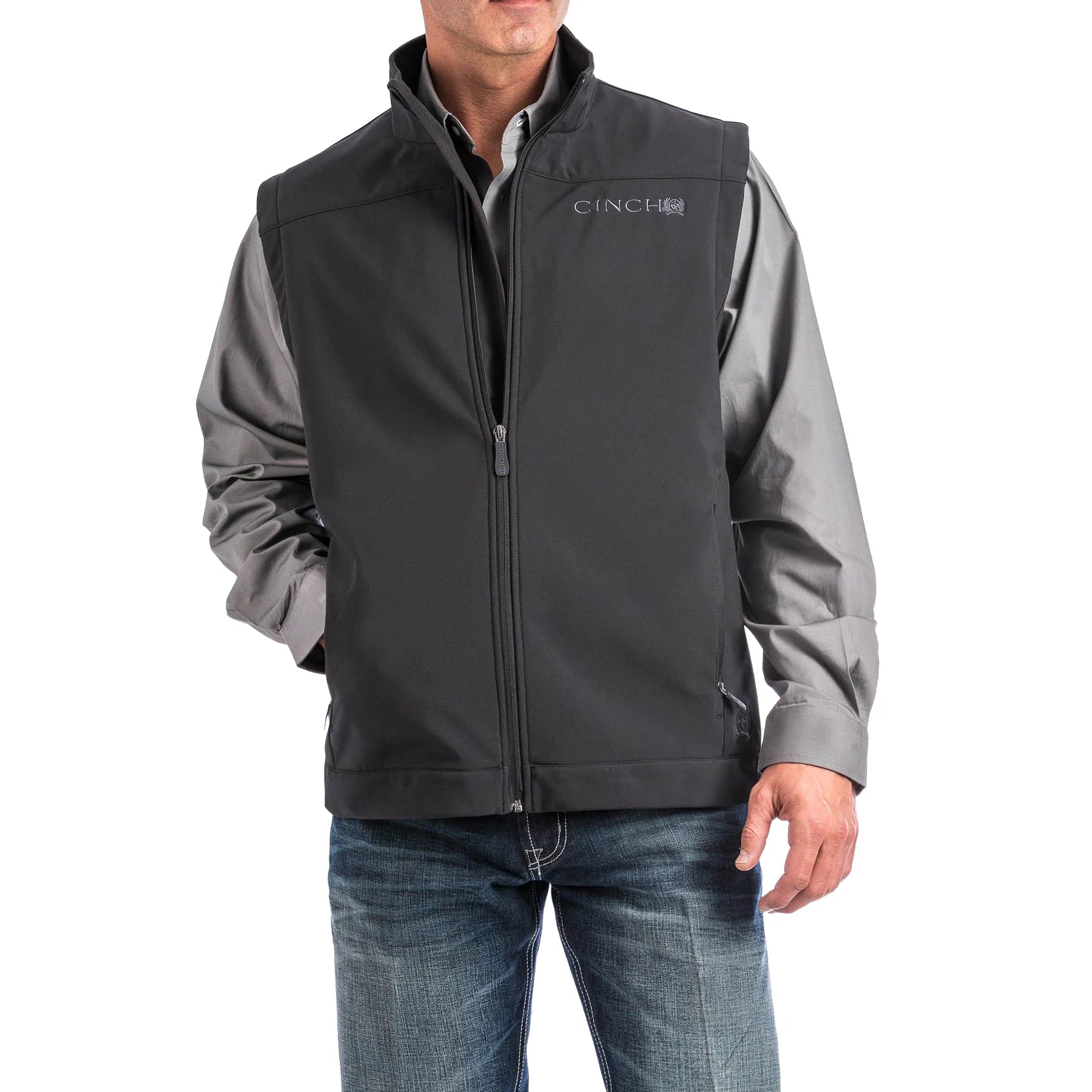Men's Cinch Bonded Solid Black Vest