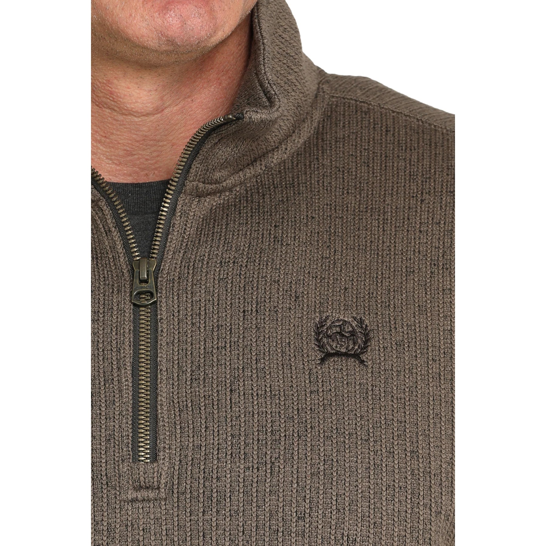 Men's Cinch 1/4 Zip Brown Pullover