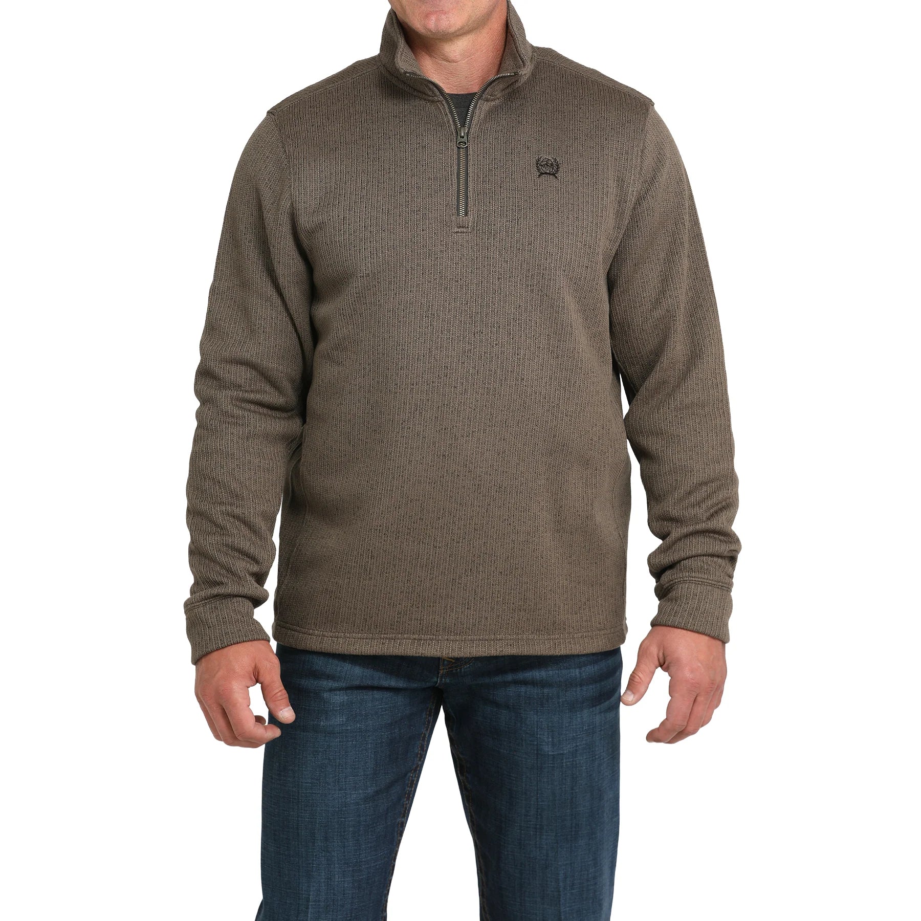 Men's Cinch 1/4 Zip Brown Pullover