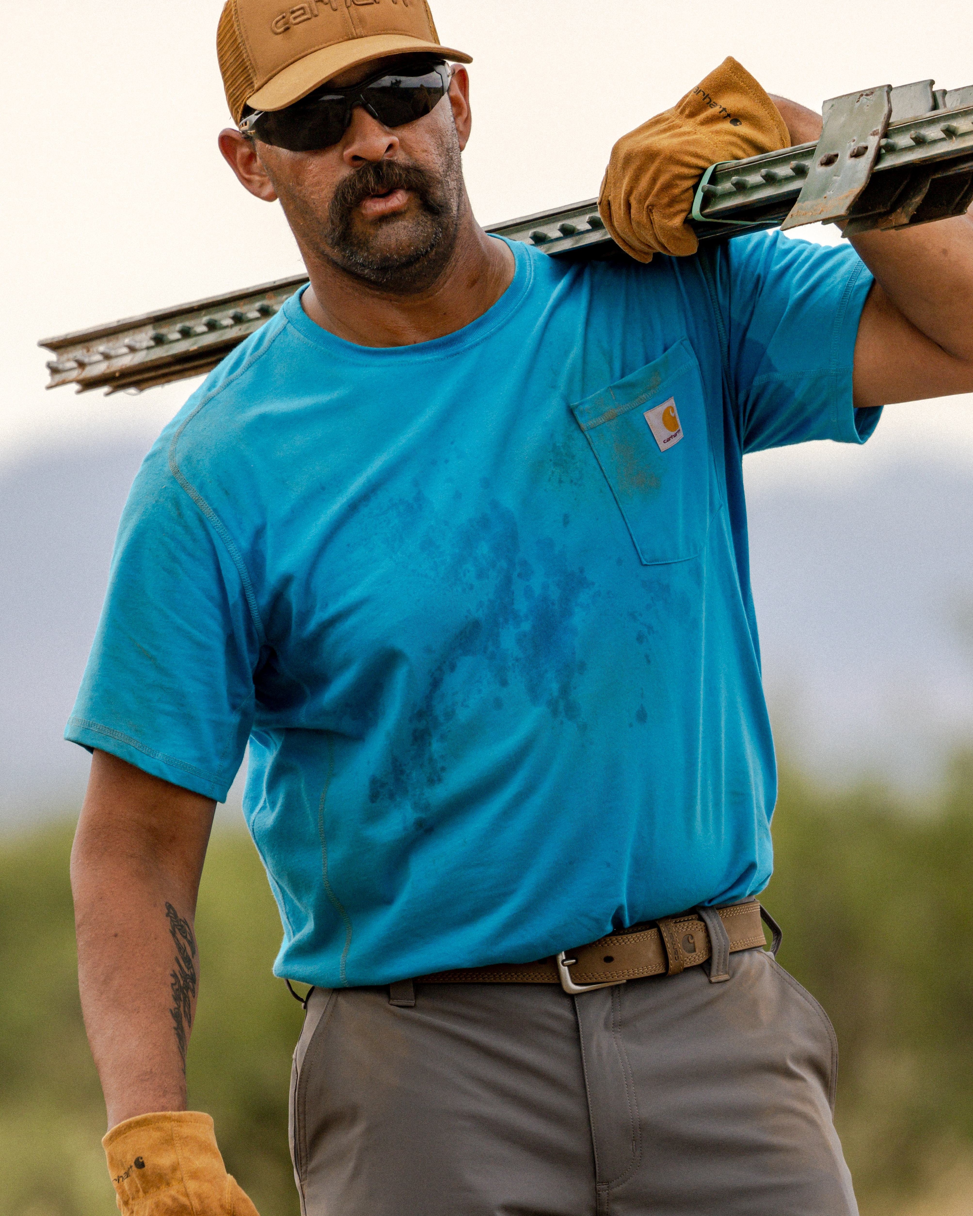 Carhartt Force Relaxed Fit Midweight Short Sleeve Pocket T-Shirt - Atomic Blue