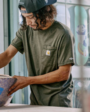 Carhartt Force Relaxed Fit Midweight Short Sleeve Pocket T-Shirt - Basil Heather