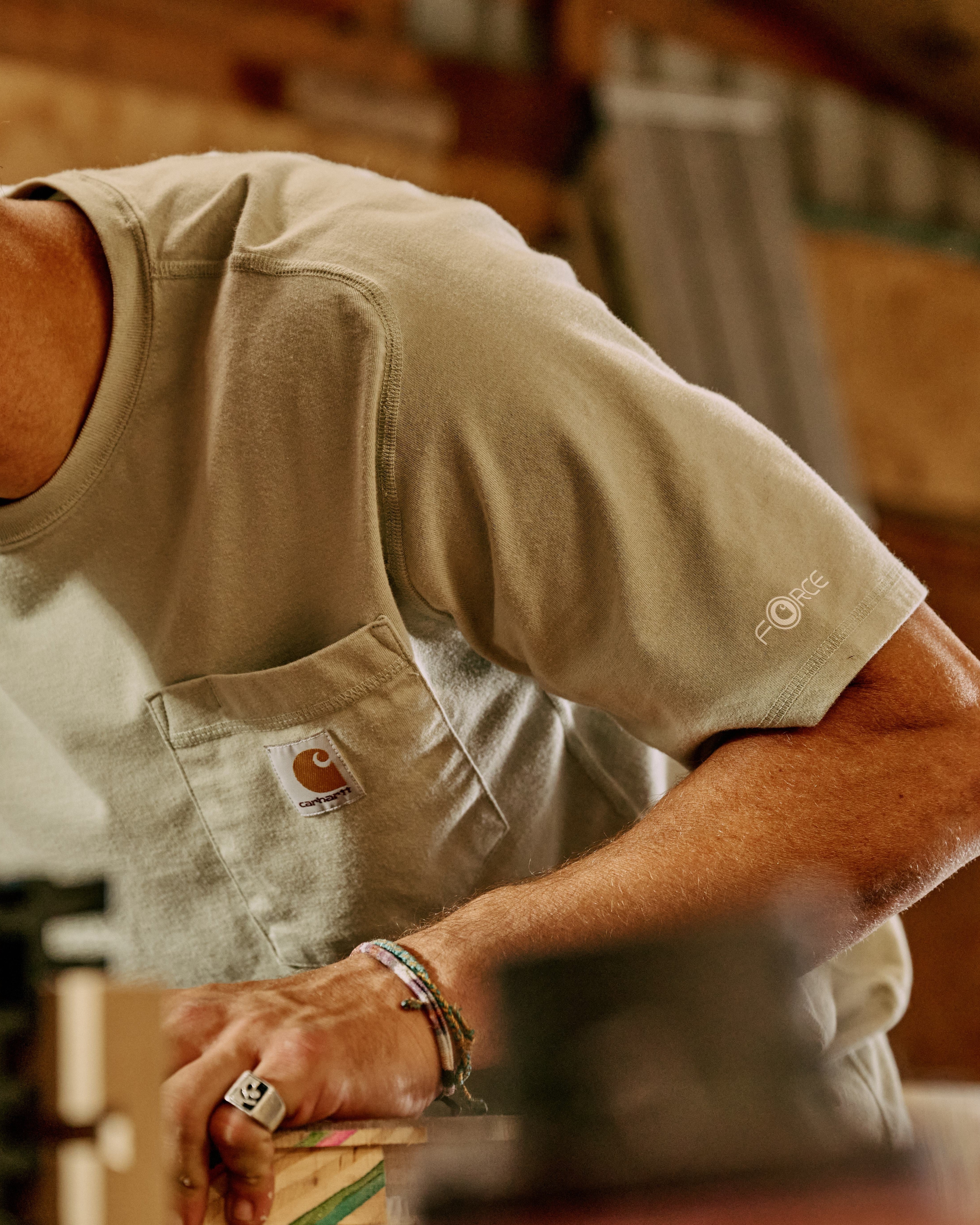 Men's Carhartt Force Relaxed Fit Midweight Short Sleeve Pocket T-Shirt in Sage