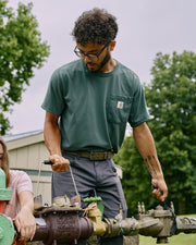 Men's Carhartt Force Relaxed Fit Midweight Short Sleeve Pocket T-Shirt - Forestry Heather Green